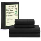 Conjunto de lençóis LANE LINEN 100% algodão orgânico Queen Size preto