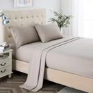 Conjunto de lençóis Lanest Housing Twin XL 2400TC Microfiber Taupe