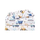 Conjunto de lençóis lasoftan Kids Twin Size 3 peças Blue Excavator Car