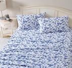 Conjunto de lençóis Laura Ashley Cotton Flannel Emelisa Blue Twin