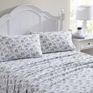 Conjunto de lençóis Laura Ashley Cotton Flannel Faye Toile Black Queen