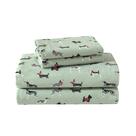 Conjunto de lençóis Laura Ashley Full Cotton Flannel Holiday Pups