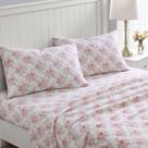 Conjunto de lençóis Laura Ashley Lisalee Pink Cotton Flannel King