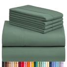 Conjunto de lençóis LuxClub King Size de 6 peças - Tree Moss Green Conjunto de lençóis LuxClub King Size de 6 peças - Tree Moss Green