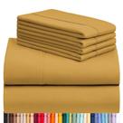 Conjunto de lençóis LuxClub Medallion Gold Queen 6 PC Conjunto de lençóis LuxClub Medallion Gold Queen 6 PC