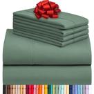 Conjunto de lençóis LuxClub Queen Size Tree Moss Green 6 peças