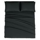 Conjunto de lençóis Mejoroom 1800TC Luxury em tamanho real, 4 peças, preto
