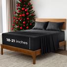 Conjunto de lençóis Mellanni Extra Deep Split King 5 PC Iconic Black