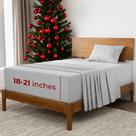 Conjunto de lençóis Mellanni Extra Deep Twin 3 PC Iconic Light Grey
