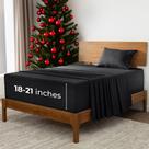 Conjunto de lençóis Mellanni Extra Deep Twin Size Preto