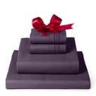 Conjunto de lençóis Mellanni Iconic Collection em tamanho real roxo