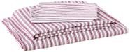 Conjunto de lençóis Nautica Coleridge Stripe Red Cotton Percale Queen