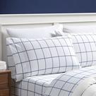 Conjunto de lençóis Nautica King Size 100% algodão percal Plot Blue