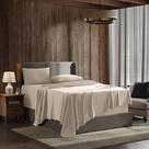 Conjunto de lençóis Nestl California King Size Beige Cream 4 peças Conjunto de lençóis Nestl California King Size Beige Cream 4 peças