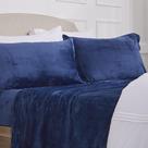 Conjunto de lençóis NY Loft Ultra Soft Micro Fleece Twin Navy