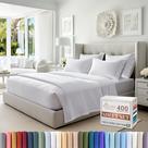 Conjunto de lençóis Pizuna Pure 100% algodão 400TC Twin XL tamanho branco