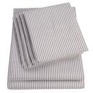 Conjunto de Lençóis Queen Sweet Home Collection - Listrado Cinza - 6 Peças