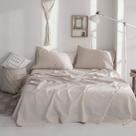 Conjunto de lençóis Simple & Opulence Belgian Linen, tamanho completo, bege, 4 peças Conjunto de lençóis Simple & Opulence Belgian Linen, tamanho completo, bege, 4 peças