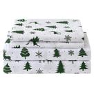 Conjunto de lençóis Softan Green estampado em tamanho duplo para crianças de Natal