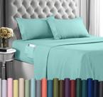 Conjunto de lençóis Utopia Bedding, microfibra de tamanho completo, 4 peças, azul spa