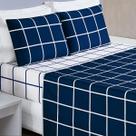 Conjunto De Lencol Casal Queen Size Austin Xadrez 04 Peças200Fios