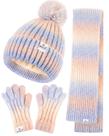 Conjunto de lenços e luvas de inverno para crianças SENPUKI com pompom