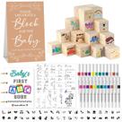 Conjunto de letreiros de jogos para chá de bebê Aisharery com 146 unidades e livro ABC