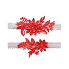 Conjunto de ligas de casamento Confonze Bridal Lace Leg Ring com pérolas