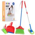 Conjunto de limpeza Play22 Kids de 4 peças com vassoura, esfregão, escova e pá
