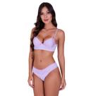 Conjunto de Lingerie com Bojo Tecido Canelado com Detalhe em Renda Nadia -c12 NÁDIA