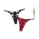 Conjunto De Lingerie Feminina Em Renda Preta E Branca Com Estampa De Flores, 2 Peças, Calcinhas Sexy