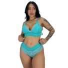Conjunto de Lingerie Feminina Renda Transparente Calcinha e Sutiã Sem Bojo Elegante e Confortável