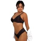 Conjunto De Lingerie Feminino Moda Íntima Com Arco De Renda Calcinha E Sutiã Linha Noite Sem Bojo