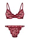 Conjunto de lingerie Lilosy Plus Size Curvy Sexy Floral Bordado