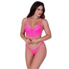 Conjunto de Lingerie Meia Taça Sutiã e Calcinha Detalhe de Renda Adulto Feminino Leticia