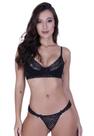 Conjunto de Lingerie sem Bojo e com Aro Calcinha com Sutiã Rendado - c2 MILEIDE