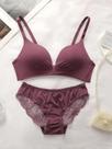 Conjunto De Lingerie Sem Fio Para Mulheres Sexy Em Renda, Cor Sólida, Dois Peças, Sutiã E Calcinhas Conjunto De Lingerie Sem Fio Para Mulheres Sexy Em Renda, Cor Sólida, Dois Peças, Sutiã E Calcinhas