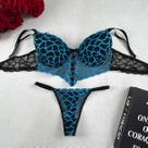 Conjunto De Lingerie Sensual Com Bojo Bicolor Fio Dental Luxo