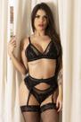 Conjunto de Lingerie Sexy com cinta liga e meia Arrastão Luxo Conjunto de Lingerie Sexy com cinta liga e meia Arrastão Luxo