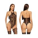 Conjunto De Lingerie Sexy Com Sutiã E Bodystocking De Renda Em Rede Para Mulheres Negras, Com Conjunto De Lingerie Sexy Com Sutiã E Bodystocking De Renda Em Rede Para Mulheres Negras, Com