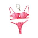 Conjunto de Lingerie Sexy Feminina - Renda Transparente com Bordado e Push-up
