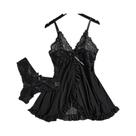 Conjunto De Lingerie Sexy Transparente Em Tamanho Plus, Vestido De Noite De Seda Com Renda E Tanga Conjunto De Lingerie Sexy Transparente Em Tamanho Plus, Vestido De Noite De Seda Com Renda E Tanga