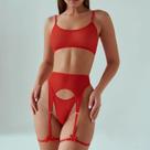 Conjunto De Lingerie Sexy Transparente Para Mulheres Com Sutiã Sem Costura E Calcinhas Com Tiras