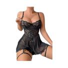 Conjunto De Lingerie Sexy Transparente Para Mulheres, Sutiã, Calcinha E Suspensórios, Fantasia De Conjunto De Lingerie Sexy Transparente Para Mulheres, Sutiã, Calcinha E Suspensórios, Fantasia De