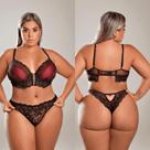 Conjunto de Lingerie Sutiã Modelo Cropped Rendado