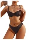 Conjunto de lingerie SweatyRocks Satin Underwire Push Up Sutiã marrom escuro Conjunto de lingerie SweatyRocks Satin Underwire Push Up Sutiã marrom escuro
