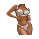 Conjunto De Lingerie Transparente Em Renda Preta Ultrafina, Sutiã E Calcinhas Sexy Para Mulheres