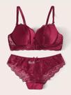Conjunto de Lingerie Transparente Floral com Aro, 2 Peças ElaShopp Conjunto de Lingerie Transparente Floral com Aro, 2 Peças ElaShopp