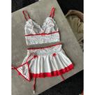 Conjunto De Lingerie Transparente Para Cosplay: Sutiã, Calcinha, Cinta-Liga E Tanga Sexy