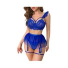 Conjunto De Lingerie Transparente Sexy Para Mulheres Com Sutiã, Calcinha E Suspensórios Fantasia Conjunto De Lingerie Transparente Sexy Para Mulheres Com Sutiã, Calcinha E Suspensórios Fantasia